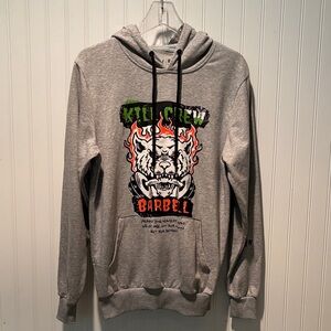 Kill Crew Unisex Gray Graphic Hoodie Size Small